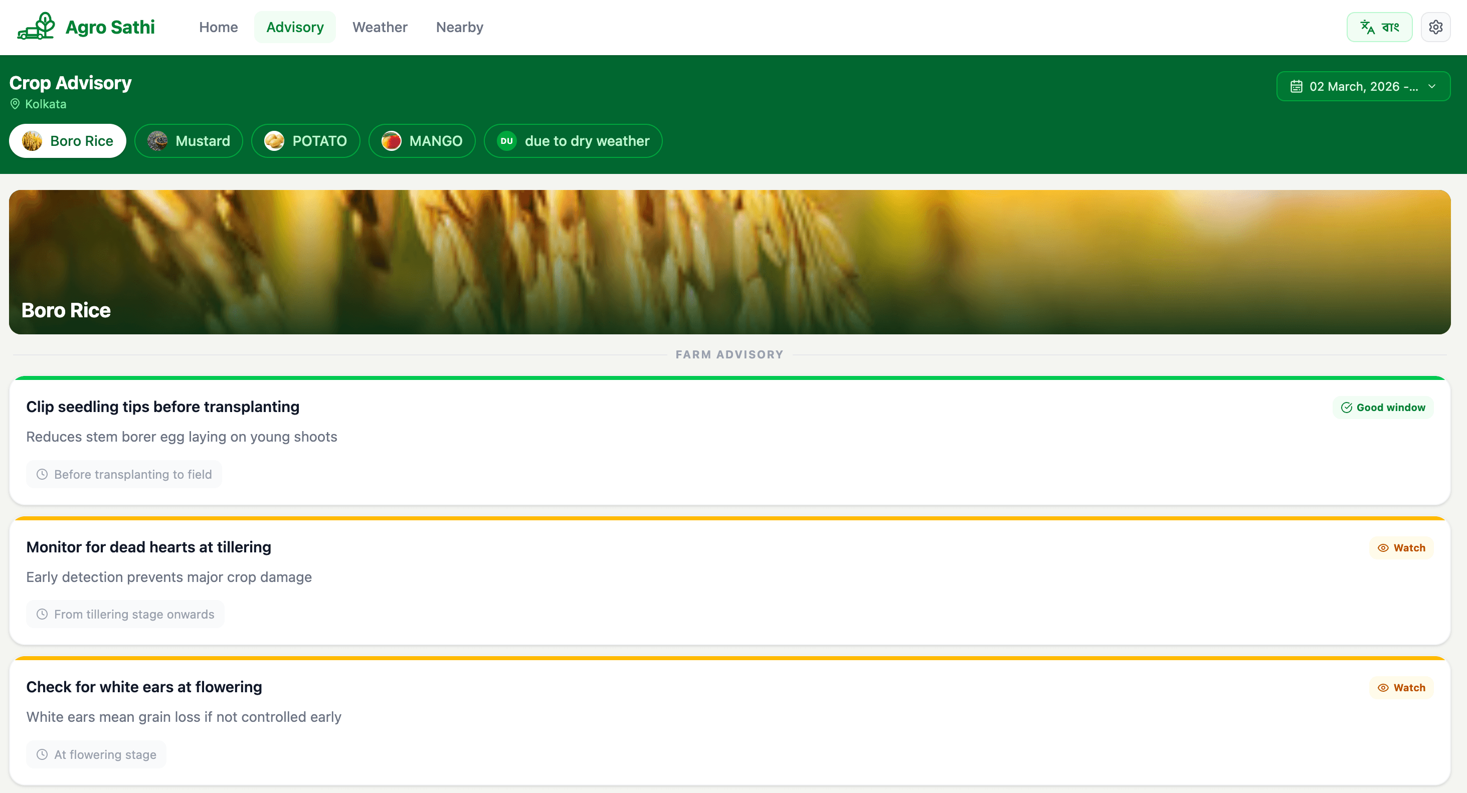 Agro-Sathi — Localized Agriculture Advisory Platform